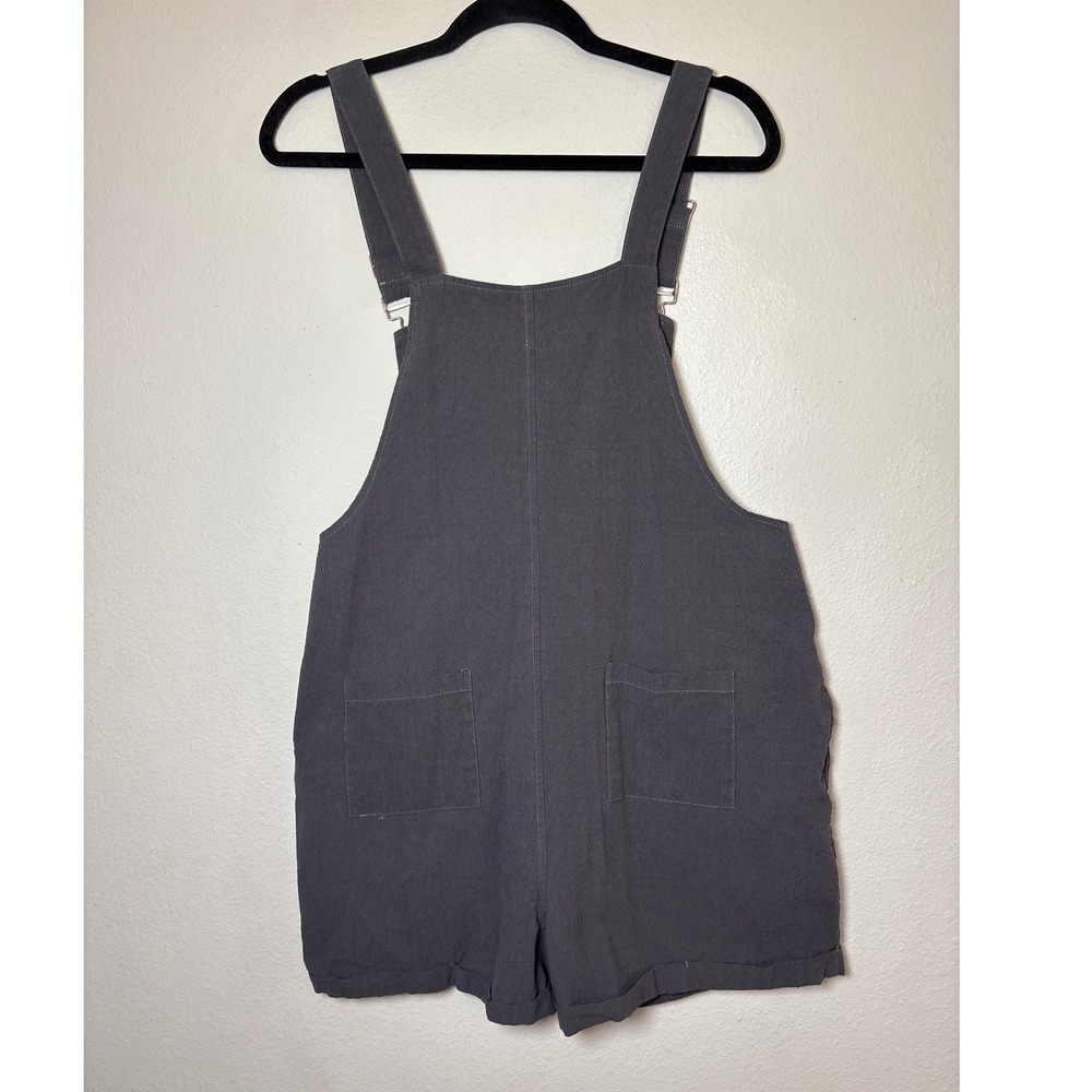 Fashion Charcoal Grey Cotton Linen Shortalls Overalls MZC-714 Womens Medium - Picture 4 of 12